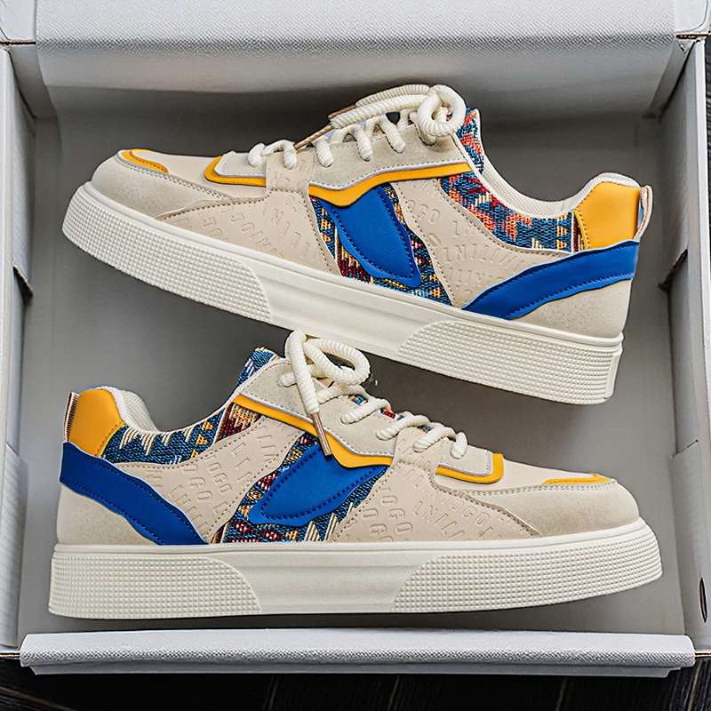 Ethnic Wear Men'S Fashion - Men's Vintage Patchwork Platform Sneakers -