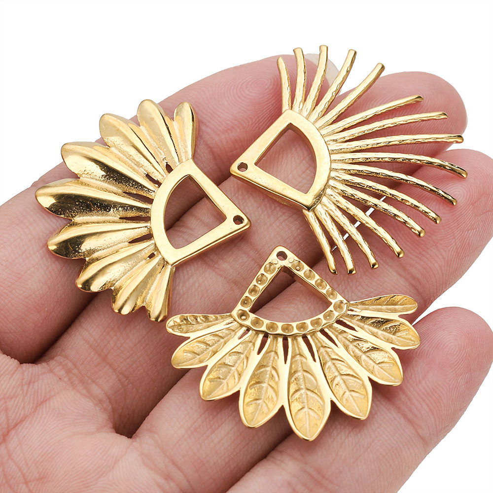 2pcs Stainless Steel Fan Shape - Ethnic Fashion Jewellery recension och pris