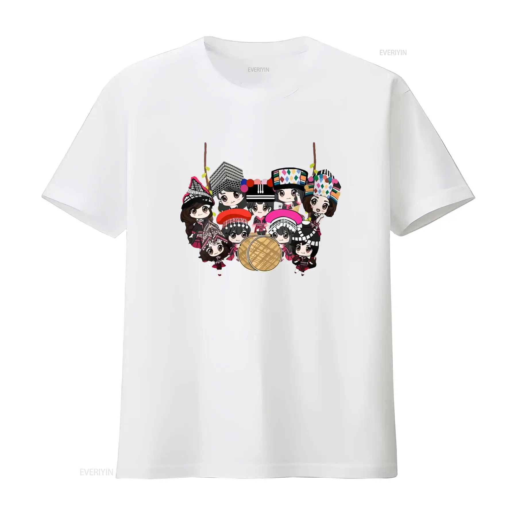9 Hmong Girls Cartoon Print T  - Ethnic Wear Men'S Fashion recension och pris