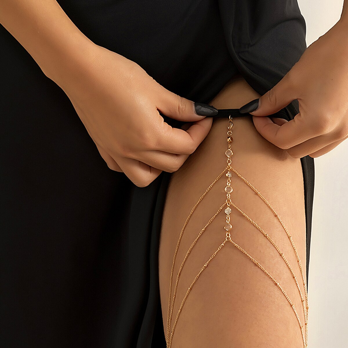 Boho Elastic Band Crystal Leg  - Ethnic Fashion Jewellery recension och pris
