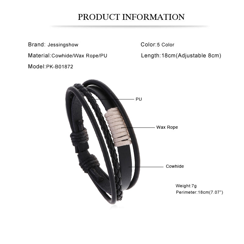 2025 Leather Bracelet Men Bang - Ethnic Fashion Pk recension och pris