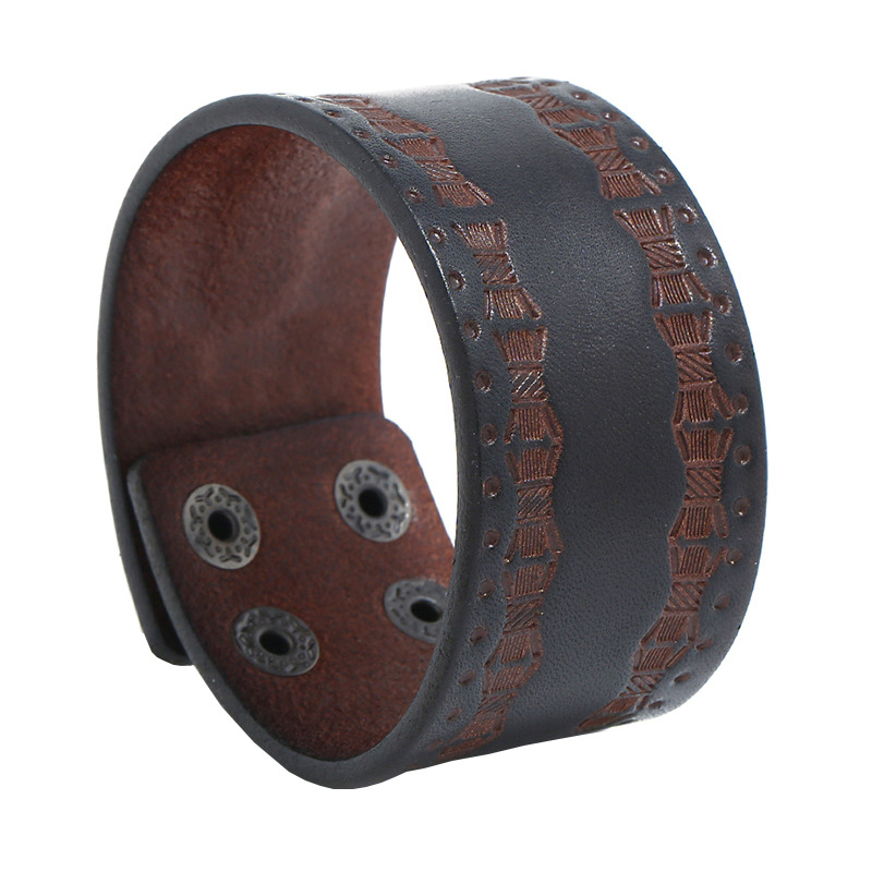 Retro Brown Wide Cowhide Brace - Ethnic Fashion Pk recension och pris