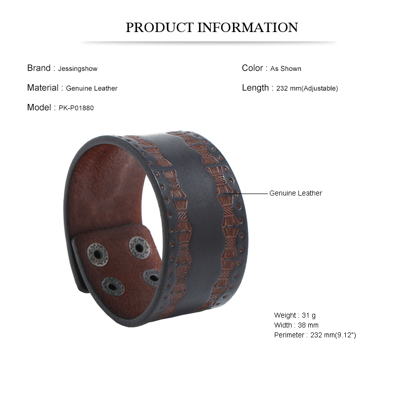 Retro Brown Wide Cowhide Brace - Ethnic Fashion Pk recension och pris